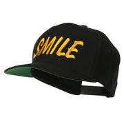 Wording of Smile Embroidered Flat Bill Cap