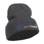 Wind Surfing Embroidered Long Beanie