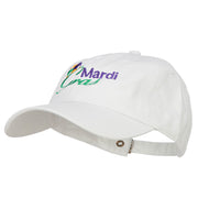 Mardi Gras with Jester Hat Embroidered Washed Cap