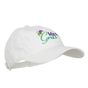 Mardi Gras with Jester Hat Embroidered Washed Cap