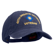 U.S. Army 40th Infantry Division Embroidered Washed Solid Pigment Dyed Cotton Twill Brass Buckle Cap - Navy OSFM
