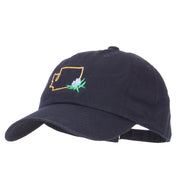 Washington Coast Rhododendron with Map Embroidered Unstructured Washed Cap