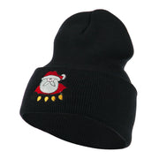 Santa with Christmas Lights Embroidered Beanie