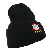 Santa with Christmas Lights Embroidered Beanie