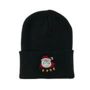 Santa with Christmas Lights Embroidered Beanie