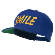 Wording of Smile Embroidered Flat Bill Cap