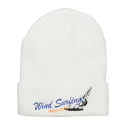 Wind Surfing Embroidered Long Beanie