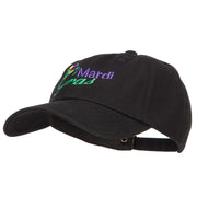 Mardi Gras with Jester Hat Embroidered Washed Cap