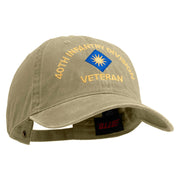 U.S. Army 40th Infantry Division Embroidered Washed Solid Pigment Dyed Cotton Twill Brass Buckle Cap - Khaki OSFM