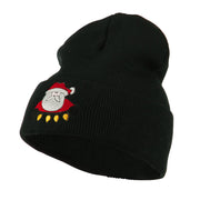 Santa with Christmas Lights Embroidered Beanie