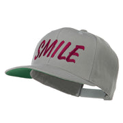 Wording of Smile Embroidered Flat Bill Cap