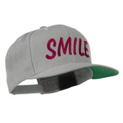 Wording of Smile Embroidered Flat Bill Cap