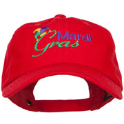 Mardi Gras with Jester Hat Embroidered Washed Cap