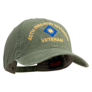 U.S. Army 40th Infantry Division Embroidered Washed Solid Pigment Dyed Cotton Twill Brass Buckle Cap - Olive OSFM