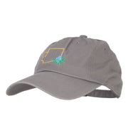 Washington Coast Rhododendron with Map Embroidered Unstructured Washed Cap