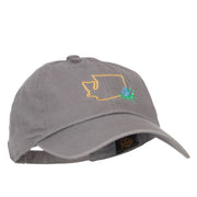 Washington Coast Rhododendron with Map Embroidered Unstructured Washed Cap