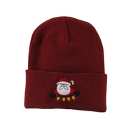 Santa with Christmas Lights Embroidered Beanie