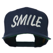 Wording of Smile Embroidered Flat Bill Cap