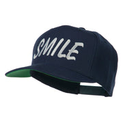 Wording of Smile Embroidered Flat Bill Cap