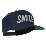 Wording of Smile Embroidered Flat Bill Cap