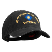 U.S. Army 40th Infantry Division Embroidered Washed Solid Pigment Dyed Cotton Twill Brass Buckle Cap - Black OSFM