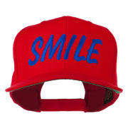 Wording of Smile Embroidered Flat Bill Cap