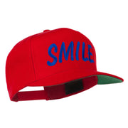 Wording of Smile Embroidered Flat Bill Cap