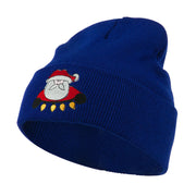 Santa with Christmas Lights Embroidered Beanie