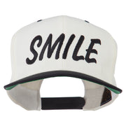 Wording of Smile Embroidered Flat Bill Cap