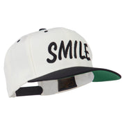 Wording of Smile Embroidered Flat Bill Cap