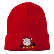 Santa with Christmas Lights Embroidered Beanie