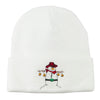 Western Snowman Christmas Embroidered Beanie