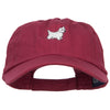 White Terrier Dog Embroidered Low Cap