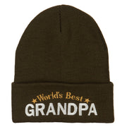 World's Best Grandpa Embroidered Long Beanie