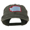 Washington State Map Embroidered Washed Cotton Cap