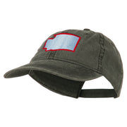 Washington State Map Embroidered Washed Cotton Cap