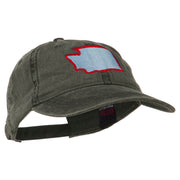 Washington State Map Embroidered Washed Cotton Cap