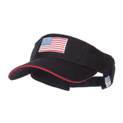 American Flag Embroidered Cotton Sandwich Visor