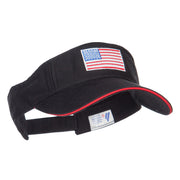 American Flag Embroidered Cotton Sandwich Visor