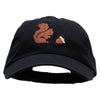 The Squirrel and the Acorn Embroidered Low Profile Dyed Cotton Twill Cap - Black OSFM