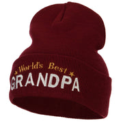 World's Best Grandpa Embroidered Long Beanie