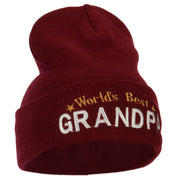 World's Best Grandpa Embroidered Long Beanie