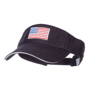 American Flag Embroidered Cotton Sandwich Visor