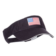 American Flag Embroidered Cotton Sandwich Visor