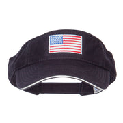 American Flag Embroidered Cotton Sandwich Visor