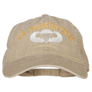 US Paratrooper Embroidered Washed Cotton Twill Cap