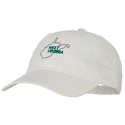 West Virginia with Map Outline Embroidered Washed Cotton Twill Cap