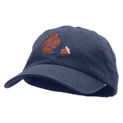 The Squirrel and the Acorn Embroidered Low Profile Dyed Cotton Twill Cap - Navy OSFM