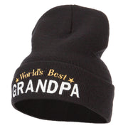 World's Best Grandpa Embroidered Long Beanie