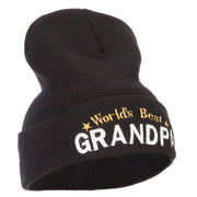 World's Best Grandpa Embroidered Long Beanie